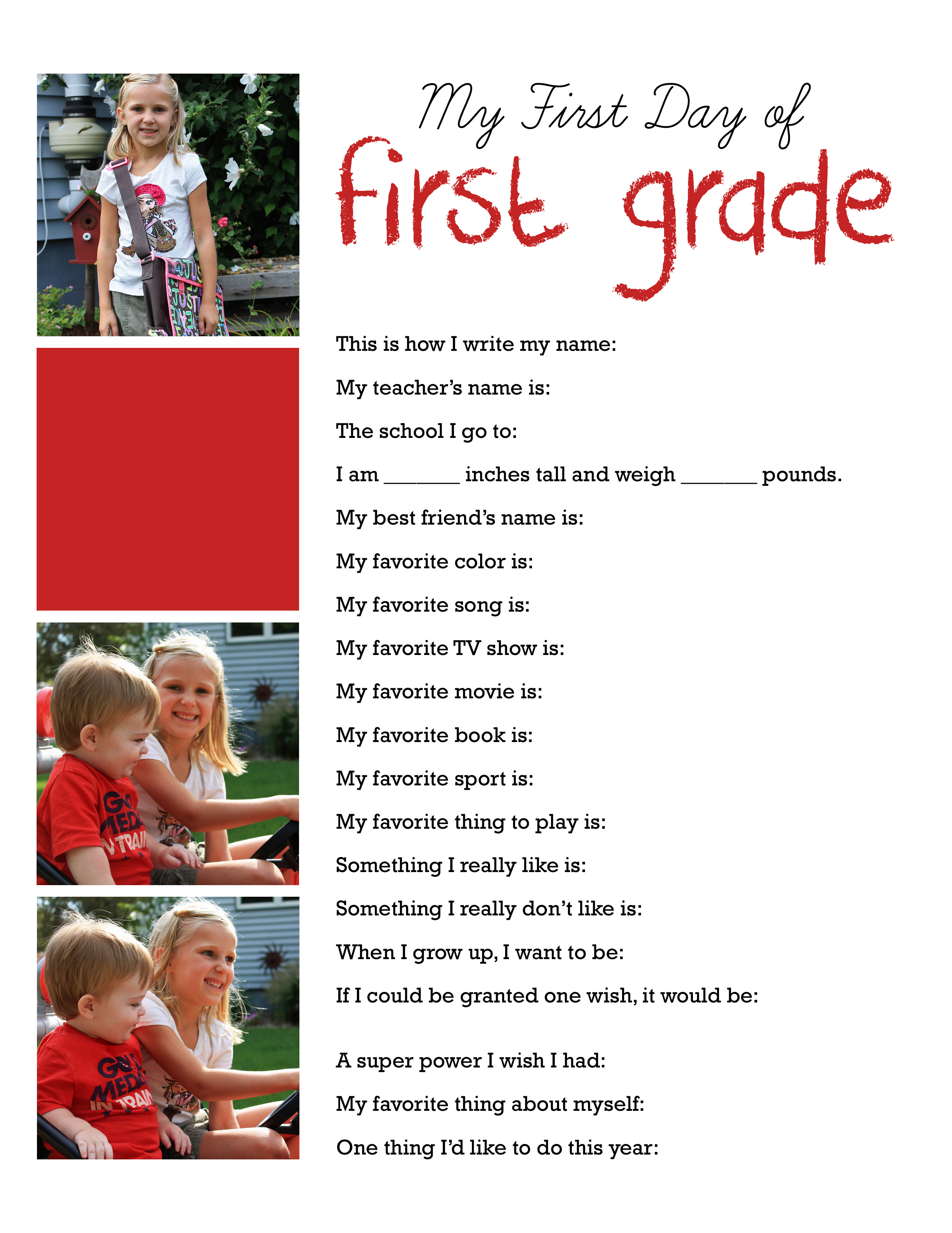 Printable Back to School Interviews (Templates) Who Arted?