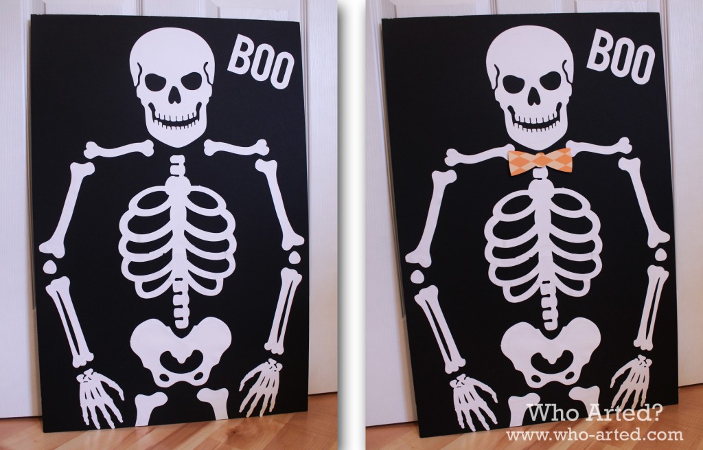 Halloween Games for Kids Pin the Bowtie on the Skeleton Who Arted?