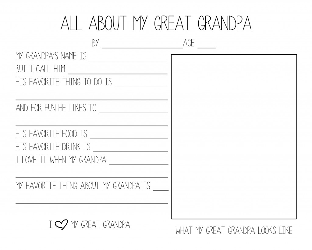 Father's Day Questionnaire (Great Grandpa)