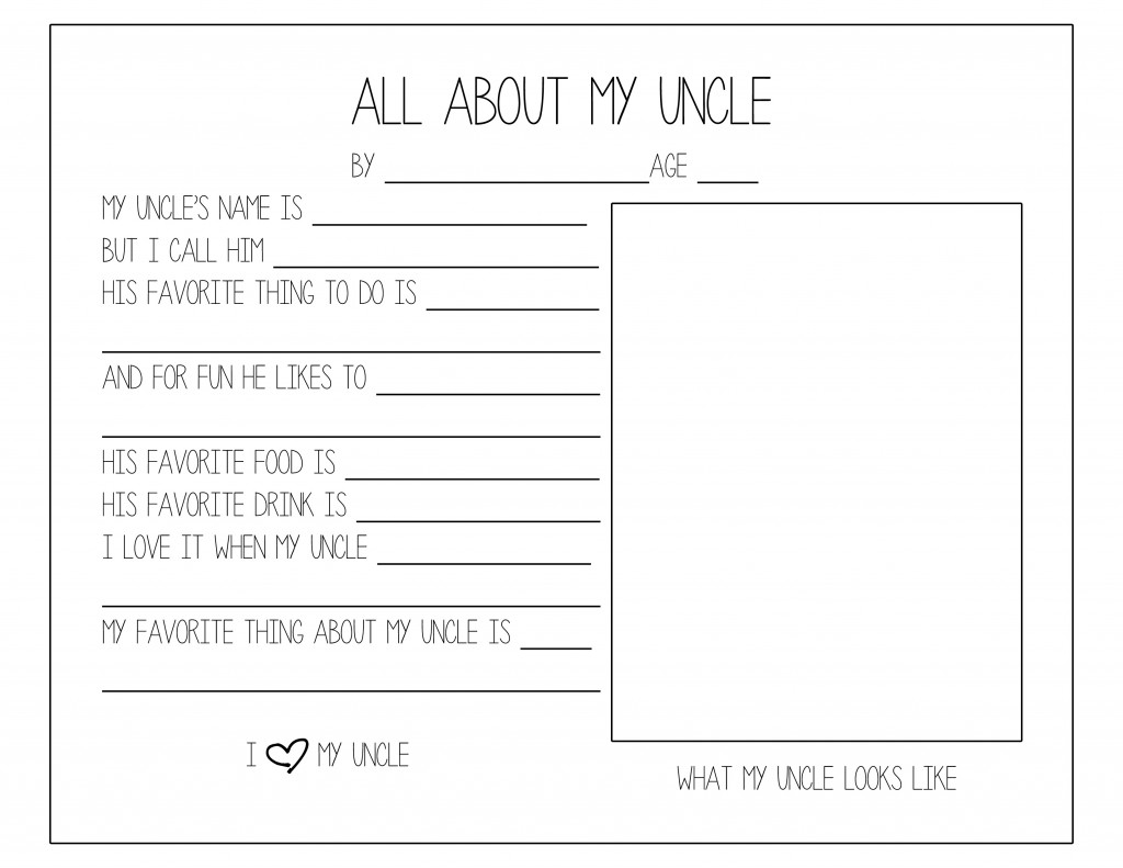 Father's Day Questionnaire (Uncle)