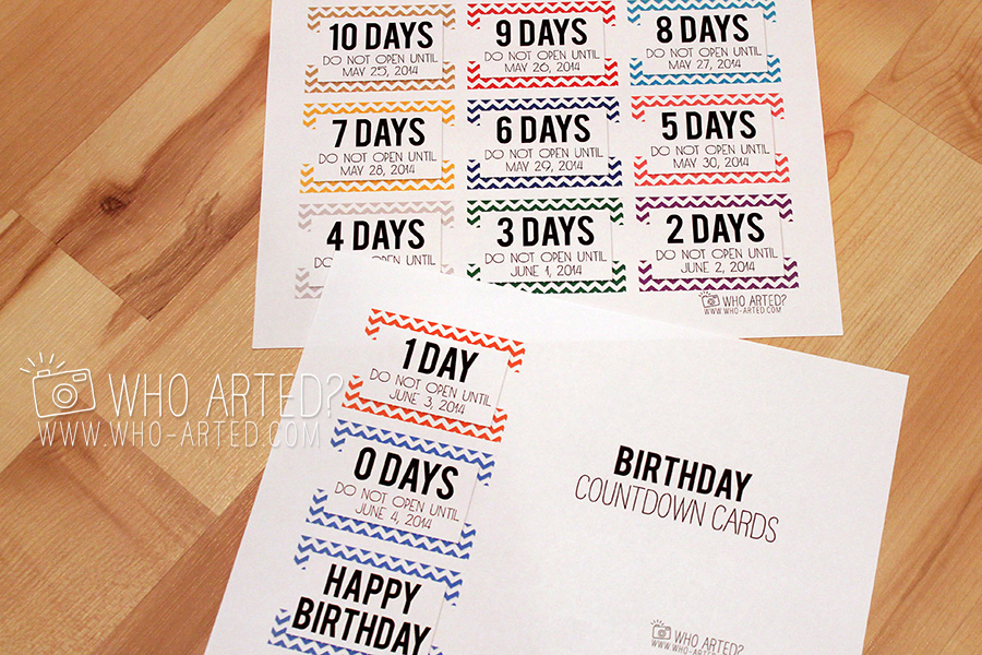 Birthday Countdown Garland Countdown Cards Who Arted 01