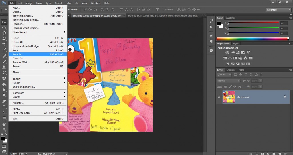 How to Scan Cards into Scrapbook Who Arted 27