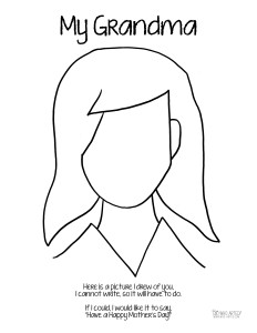 Mother's Day Coloring Page Grandma Long Hair Who Arted