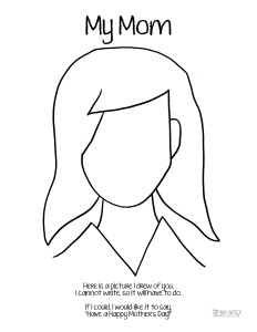 Mother's Day Coloring Page Mom Long Hair Who Arted