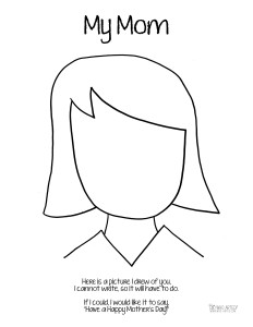 Mother's Day Coloring Page Mom Medium Hair Who Arted