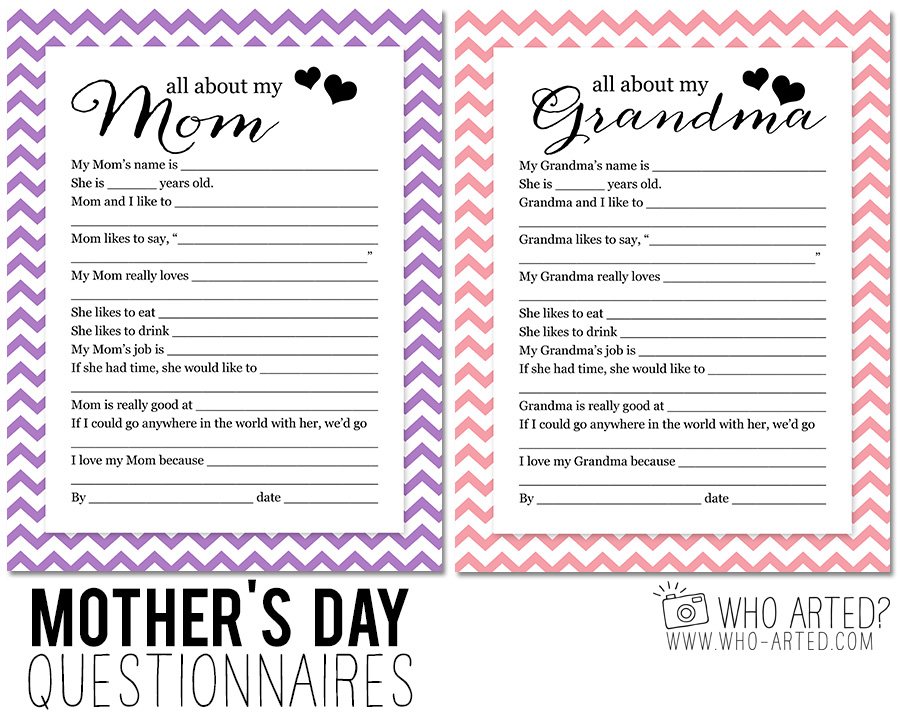 Mother's Day Questionnaire Grandma Who Arted 00