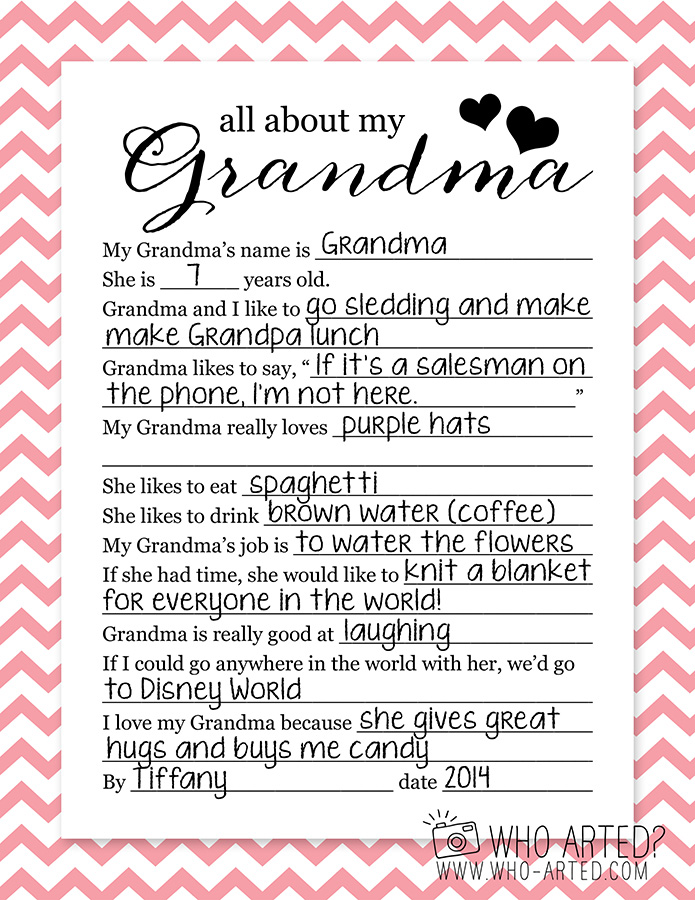 Mother's Day Questionnaire Grandma Who Arted 02