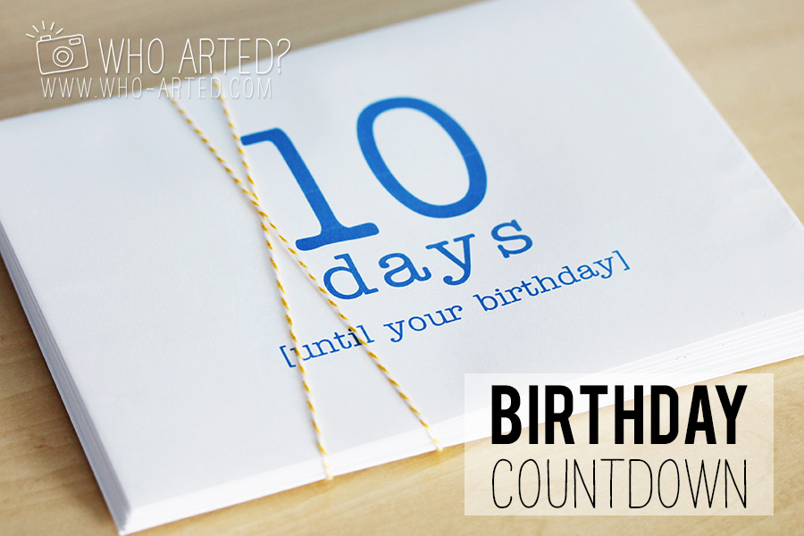 Birthday Countdown Envelope Who Arted 00
