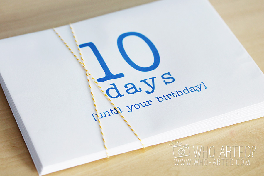 Birthday Countdown Envelope Who Arted 01