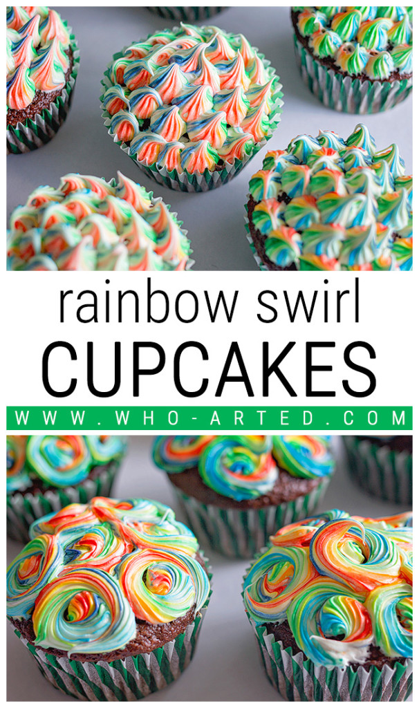 Saint Patrick's Day Rainbow Swirl Cupcakes 2