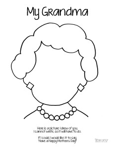 Mother's Day Coloring Page Grandma Short Hair Who Arted
