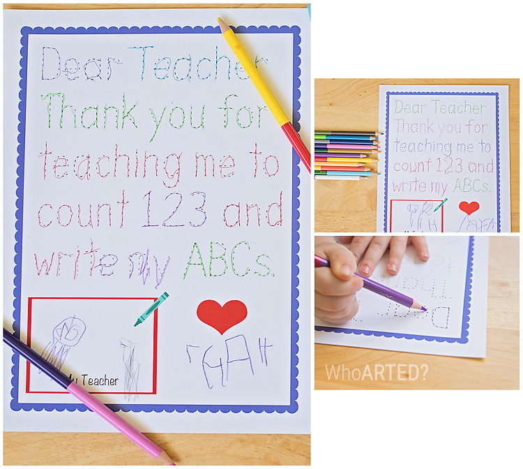 Traceable Teacher Appreciation Thank You Card {Free Printable}