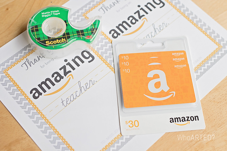 Teacher Appreciation Amazon Gift Card